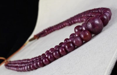 Certified Natural Ruby Round Beads Necklace 712 Ct Gemstone Big Finest 3 L