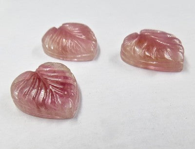Natural Pink Tourmaline 37.65 Ct Carved Heart Gemstone Pendant Earring Ring