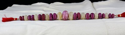 Certified Natural Ruby Sapphire Beads Carved Melon 25pcs Gem 474ct Designing
