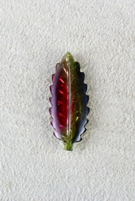 Natural Multi Tourmaline 8.30 Cts Carved Leaf Gemstone Pendant Ring Designing