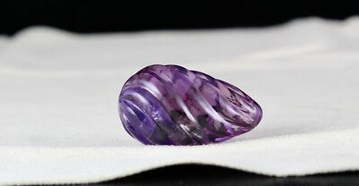 Natural Amethyst 32x19mm Tear Drop Pendant 67.75ct Carved Gemstone For Women