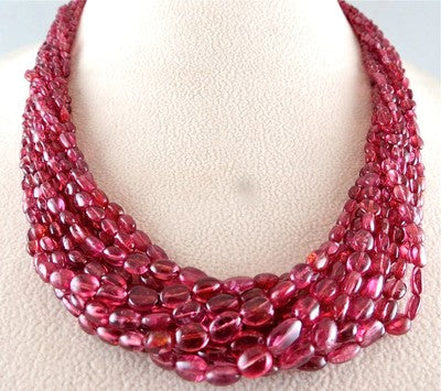 Certified Natural Vintage Spinel Beads 419ct Silver Necklace For Engagement