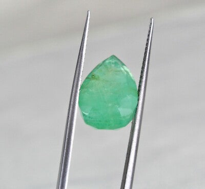 Natural Colombian Emerald Pear & Octagon Cut Loose Gemstones Pendant 12.65 Ct