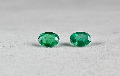 Certified Natural Zambia Emerald Oval Pair 8x6mm Loose Gemstone 2.68 Ct Earring