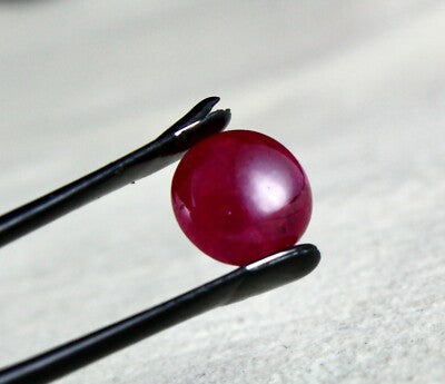 Certified Gtl Natural Untreat Burmese Ruby 6.21 Ct Round Cabochon Gem Ring