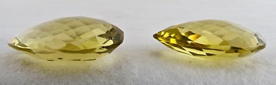 Natural Lemon Quartz Pear Pair 25mm 45ct Gemstone For Earring