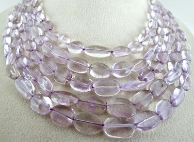 Natural Pink Amethyst 689ct Cabochon Beads Gemstone Necklace For Women