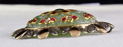 Certified Victorian Natural Emerald 10ct Quartz Ruby Sterling Silver Pendant