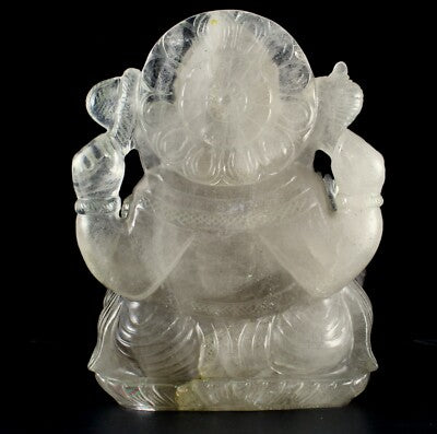 Certified Lord Ganesha Statue 27400ct Natural Rock Crystal Quartz Gemstone Decor