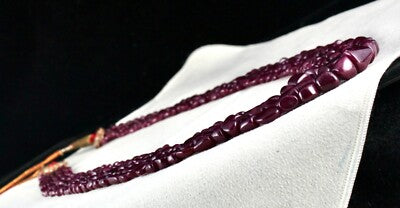 Certified Natural Untreated Ruby Beads Uneven Tumble Necklace 715ct Gemstone