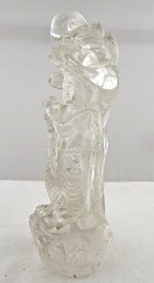 Spiritual Natural Quartz Lord Krishna Gemstone Statue 1190 Ct Rock Crystal