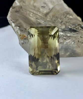 Natural Lemon Smoky Quartz Octagon Pendant 30x19mm 81.18ct Big Gemstone