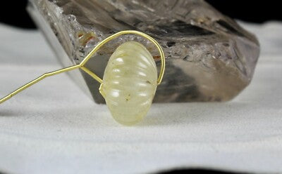 Certified Natural Yellow Sapphire Bead Carved Melon 68.25ct Gemstone Designing