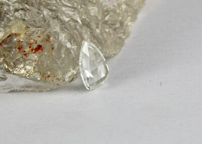 Certified Natural Rose Cut Diamond 1.47ct Pear Stone For Ring Pendant