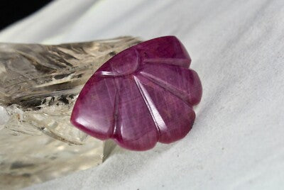 Handcrafted Natural Ruby 110ct Carved 32x58mm Gemstone Pendant Design