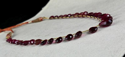 Certified Natural Pink Tourmaline Rubellite 125 Ct Bead Briolette Necklace