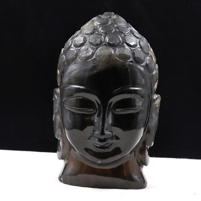 Natural Smokey Quartz Buddha Head Gemstone 8480 Ct Statue 6.5 In Home Decor