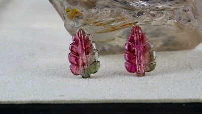Multi Tourmaline Leaves Pair 10.45ct Gemstone Earring Designing For Women