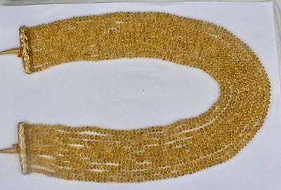 Certified Natural Yellow Citrine Faceted Beads Necklace 9 L 920 Ct For Women