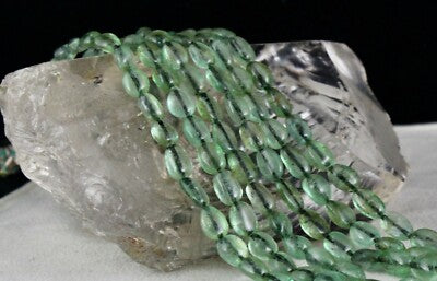 Certified Vintage Natural Emerald Beads Cabochon 376ct Gemstone Necklace