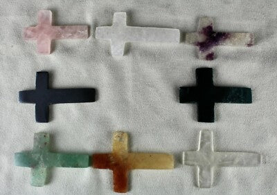 Vintage Multi Quartz 8 Pcs 665 Cts Gemstone Spiritual Cross Pendant