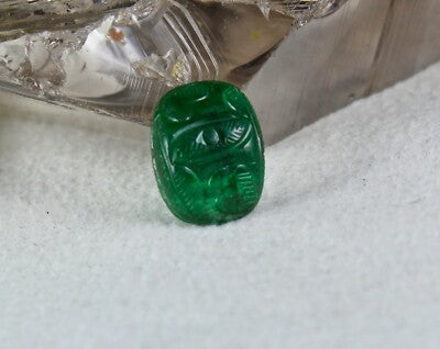 Natural Zambia Emerald 7.09ct Carved Cabochon Gemstone Ring Pendant
