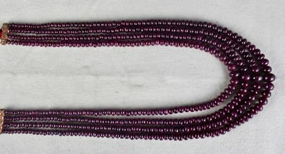 Certified Natural Unheated Ruby Beads Necklace 399 Ct Red Gemstone Statement 4mm