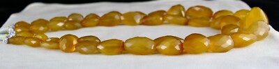 Certified Yellow Chalcedony Faceted Beads 1747ct Gemstone Fashion Necklace