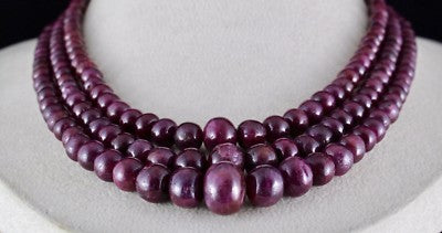 Certified Natural Untreated Ruby Beads 3L 861 Ct Big Round Gemstone Necklace