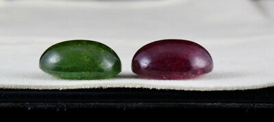 Certified Natural Pink & Green Tourmaline Oval Cabochon 87 Ct Gemstone Design
