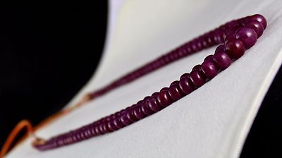 Certified Natural Ruby Round Beaded Necklace 425 Ct Red Gemstone Strings