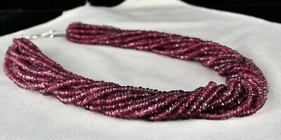 Certified Natural Pink Tourmaline 798 Ct Beaded Necklace Sterling Silver Clasp
