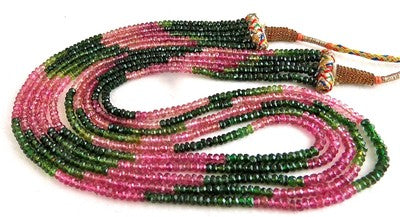 Certified Natural Multi Tourmaline Beads Faceted Round 5mm 186ct Necklace
