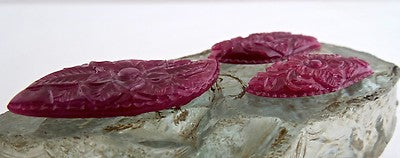 Certified 41x19 Mm African Ruby 83.50ct Carved Gemstone For Earring Pendant