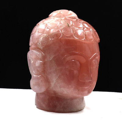 Certified Natural Rose Quartz 13500ct Buddha Head 7" Gemstone Statue Decor