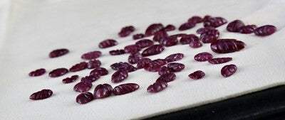 Certified Natural Ruby Carved Leaves 113.25ct 55 Pcs Gemstone Lot Jewelry Design