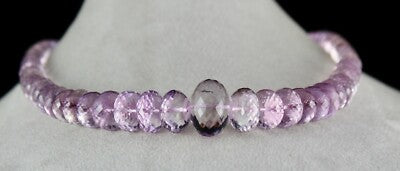 Natural Pink Amethyst Beads Faceted Round 663 Ct Gemstone Fashion Necklace