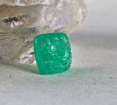 Certified 16mm Square Natural Emerald 18.60 Ct Gemstone For Ring Pendant