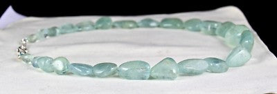 Certified Natural Blue Aquamarine Nugget Beads 1236 Ct Loose Gemstone Necklace