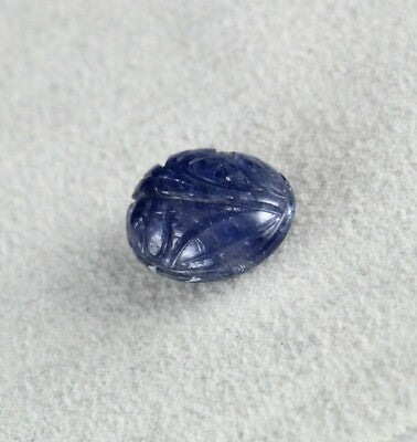 Certified Natural Unheated Blue Sapphire Carved Oval Gem 16.63ct Ring Pendant