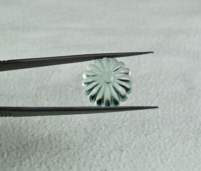Natural Greenish Blue Aquamarine 10.56 Ct Carved Gemstone For Ring Or Pendant