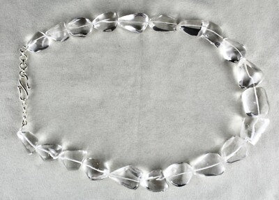 Natural Rock Crystal Quartz 920 Carat Gemstone Necklace Beads Cabochon
