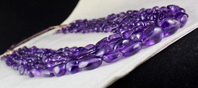Certified Natural Purple Amethyst 1115 Ct Nugget Beads Gemstone Party Necklace