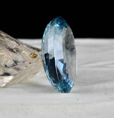 Certified Oval Blue Topaz 257 Ct Pendant 44x34mm Semi Precious Gemstone Women