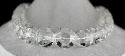 Big Natural Rock Crystal Quartz 1604 Cts Faceted Gemstone Necklace
