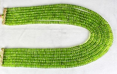 Certified Natural Peridot 1133ct Green Gemstone Beads Cocktail Necklace