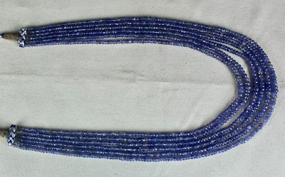 Natural Tanzanite 312 Ct Faceted Beads Necklace 15-18 Inches For Women