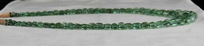 Certified Vintage Natural Emerald Beads Cabochon 376ct Gemstone Necklace