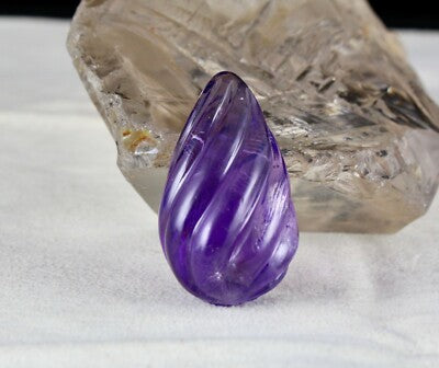 Natural Amethyst Melon Drops 88.85 Ct Carved Pendant Gemstone Designing