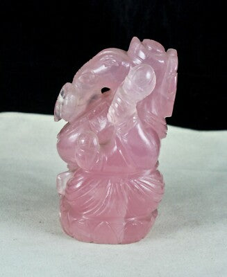 Rose Quartz Lord Ganesha 5" 4925 Ct Pink Divine Gemstone Statue Figure